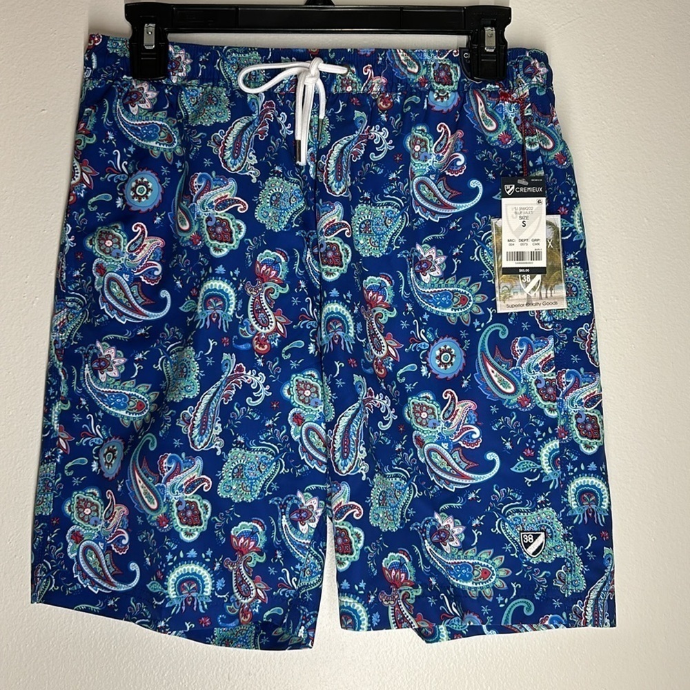 Cremieux Swimwear shorts with drawstring. Paisley size Small NWT